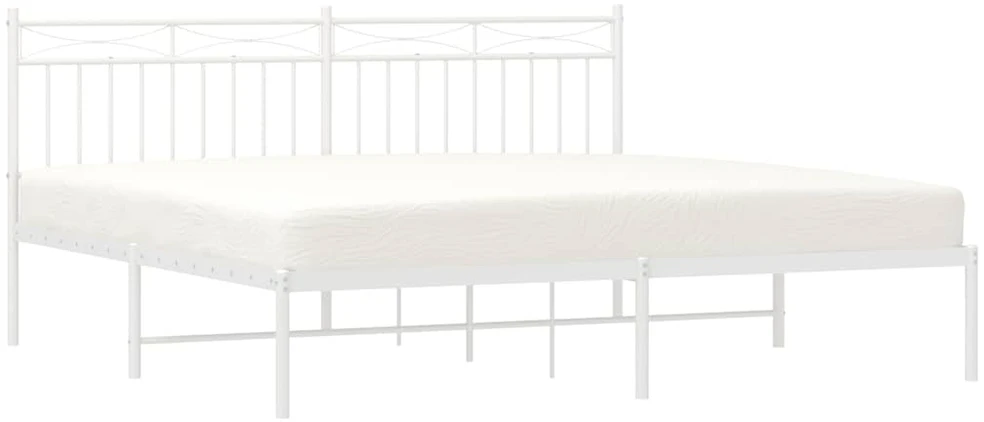 Lova Metalinis lovos rėmas su galvūgaliu, baltos spalvos, 183x213cm