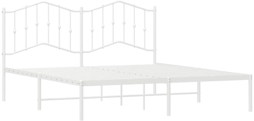 Lova Metalinis lovos rėmas su galvūgaliu, baltos spalvos, 183x213cm