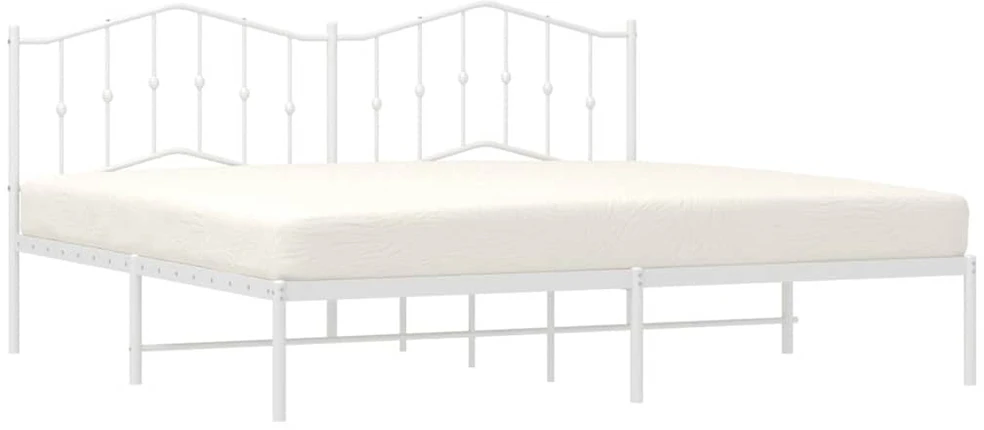 Lova Metalinis lovos rėmas su galvūgaliu, baltos spalvos, 193x203cm