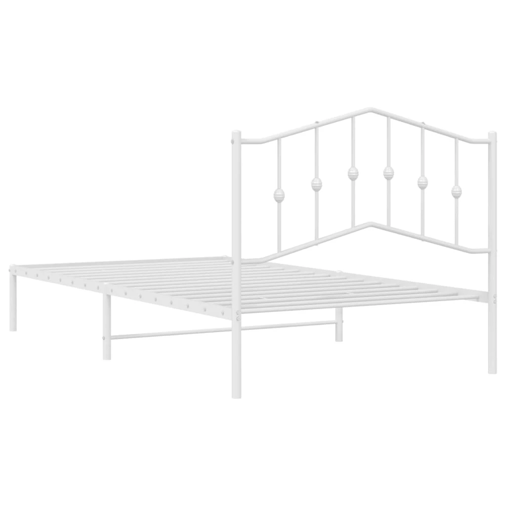 Lova Metalinis lovos rėmas su galvūgaliu, baltos spalvos, 107x203cm