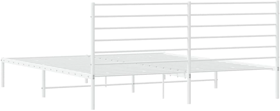 Lova Metalinis lovos rėmas su galvūgaliu, baltos spalvos, 193x203cm