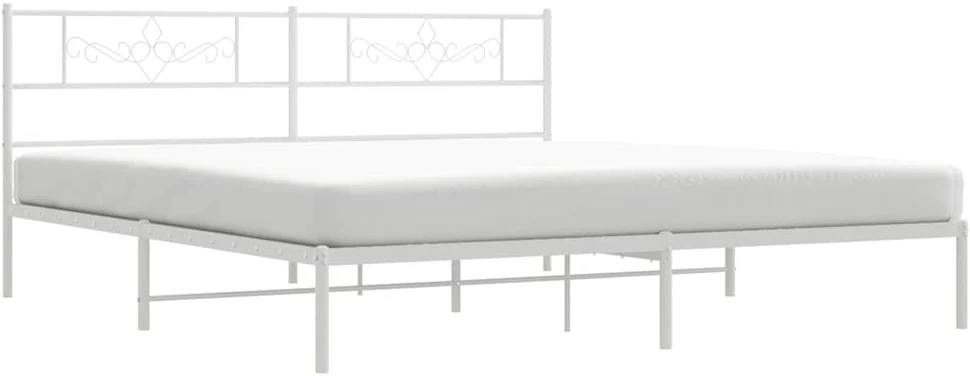 Lova Metalinis lovos rėmas su galvūgaliu, baltos spalvos, 183x213cm