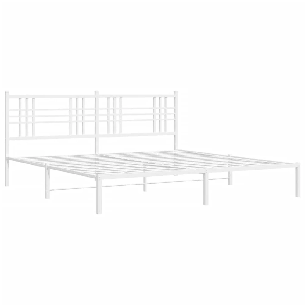 Lova Metalinis lovos rėmas su galvūgaliu, baltos spalvos, 183x213cm