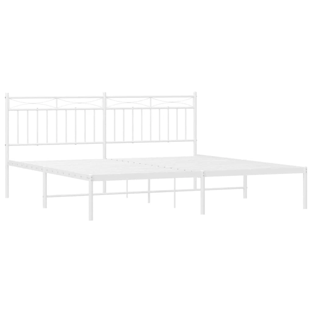 Lova Metalinis lovos rėmas su galvūgaliu, baltos spalvos, 183x213cm