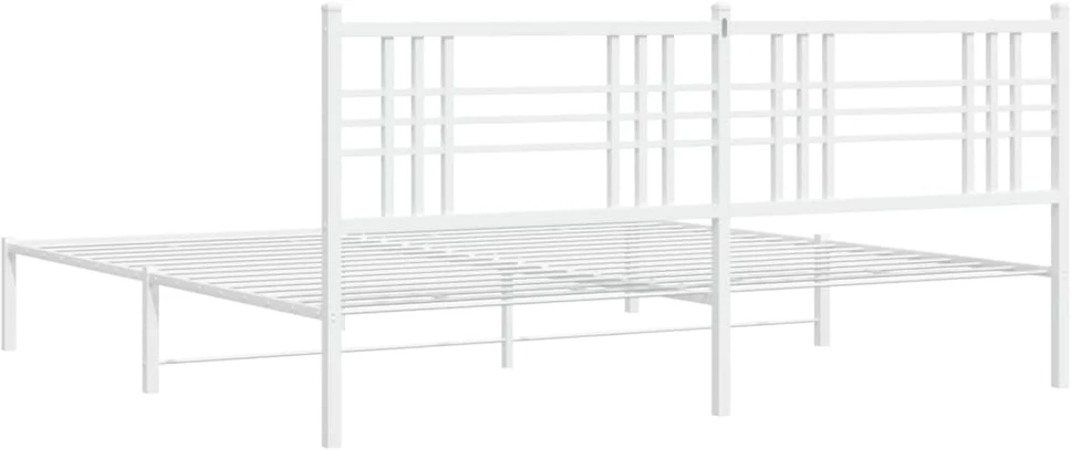Lova Metalinis lovos rėmas su galvūgaliu, baltos spalvos, 183x213cm