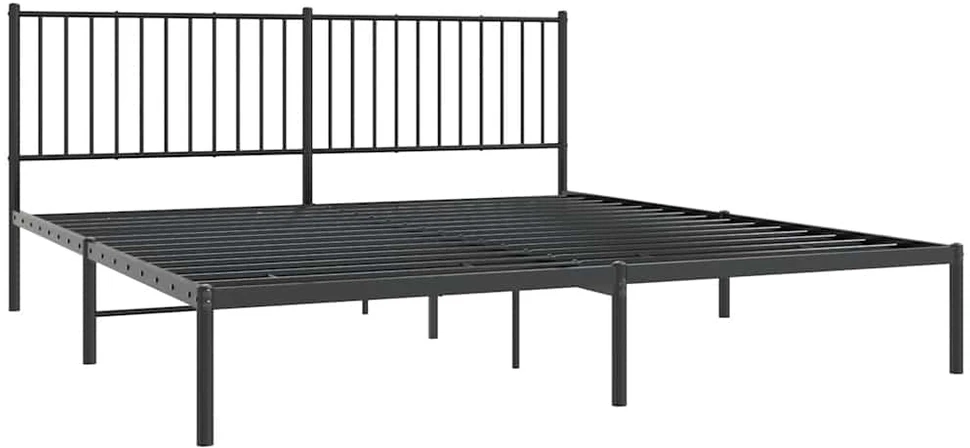 Lova Metalinis lovos rėmas su galvūgaliu, juodos spalvos, 183x213cm
