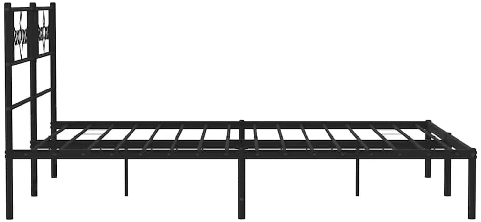 Lova Metalinis lovos rėmas su galvūgaliu, juodos spalvos, 135x190cm