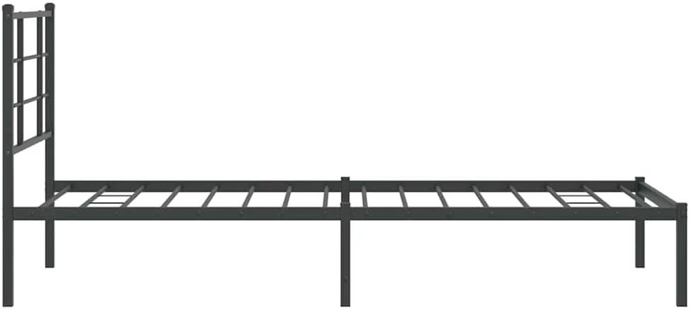 Metalinis lovos rėmas su galvūgaliu, juodos spalvos, 90x200cm