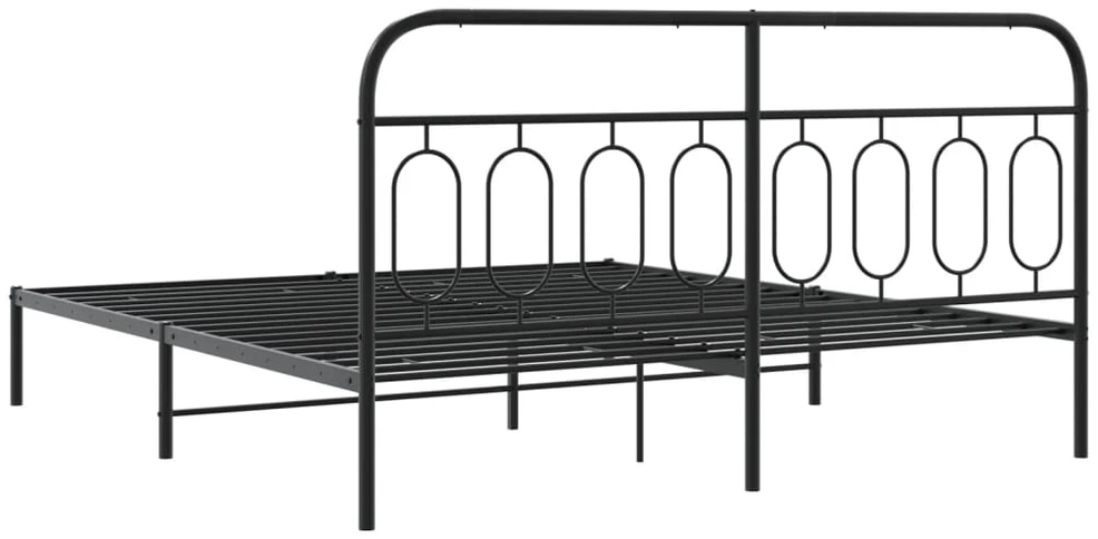 Lova Metalinis lovos rėmas su galvūgaliu, juodos spalvos, 193x203cm