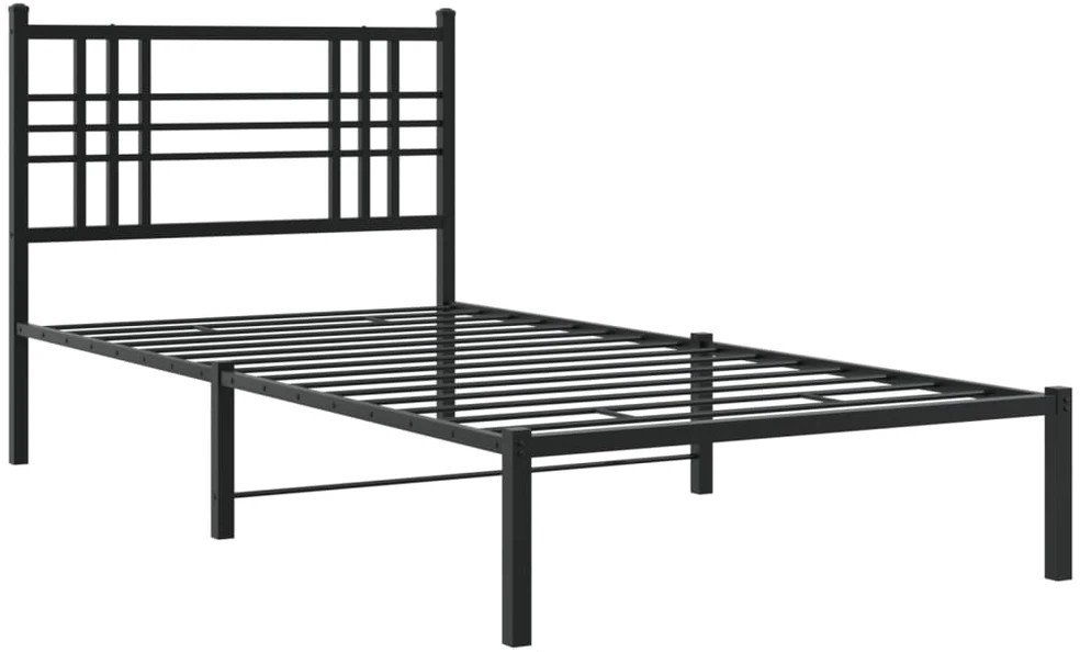 Lova Metalinis lovos rėmas su galvūgaliu, juodos spalvos, 100x190cm