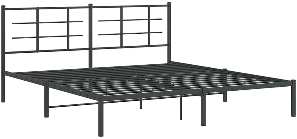 Lova Metalinis lovos rėmas su galvūgaliu, juodos spalvos, 183x213cm
