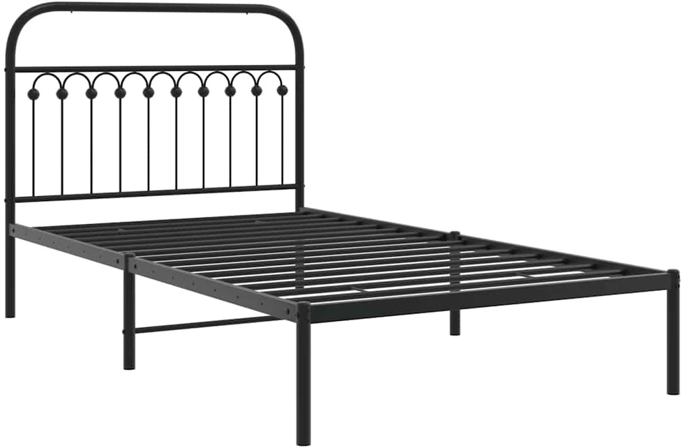 Lova Metalinis lovos rėmas su galvūgaliu, juodos spalvos, 107x203cm