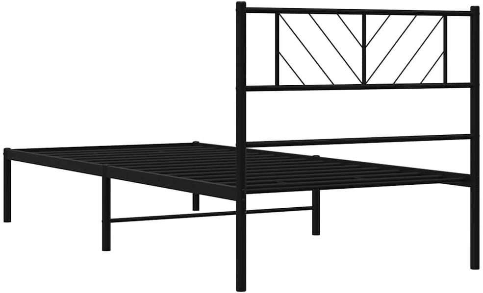 Lova Metalinis lovos rėmas su galvūgaliu, juodos spalvos, 100x190cm