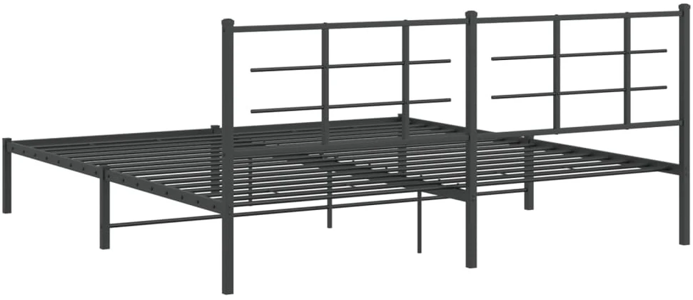 Lova Metalinis lovos rėmas su galvūgaliu, juodos spalvos, 193x203cm
