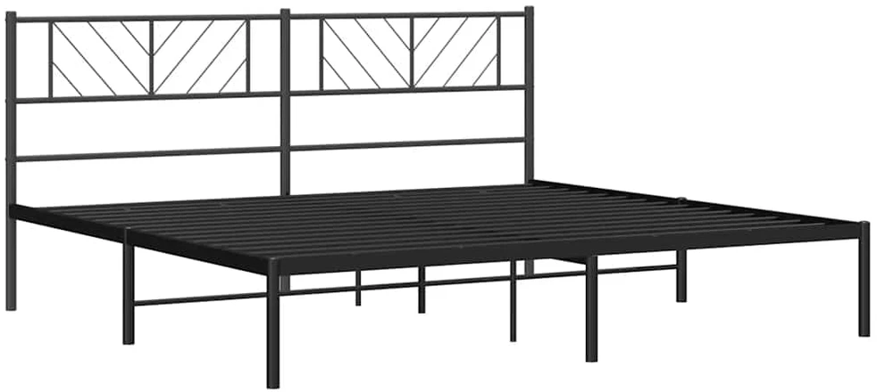 Lova Metalinis lovos rėmas su galvūgaliu, juodos spalvos, 193x203cm