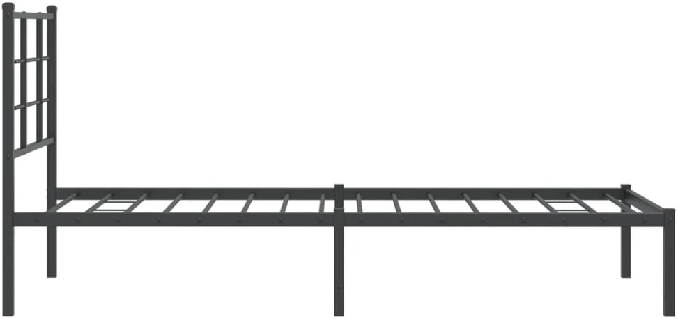 Metalinis lovos rėmas su galvūgaliu, juodos spalvos, 75x190cm