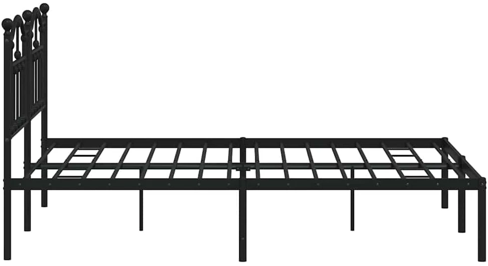 Lova Metalinis lovos rėmas su galvūgaliu, juodos spalvos, 135x190cm