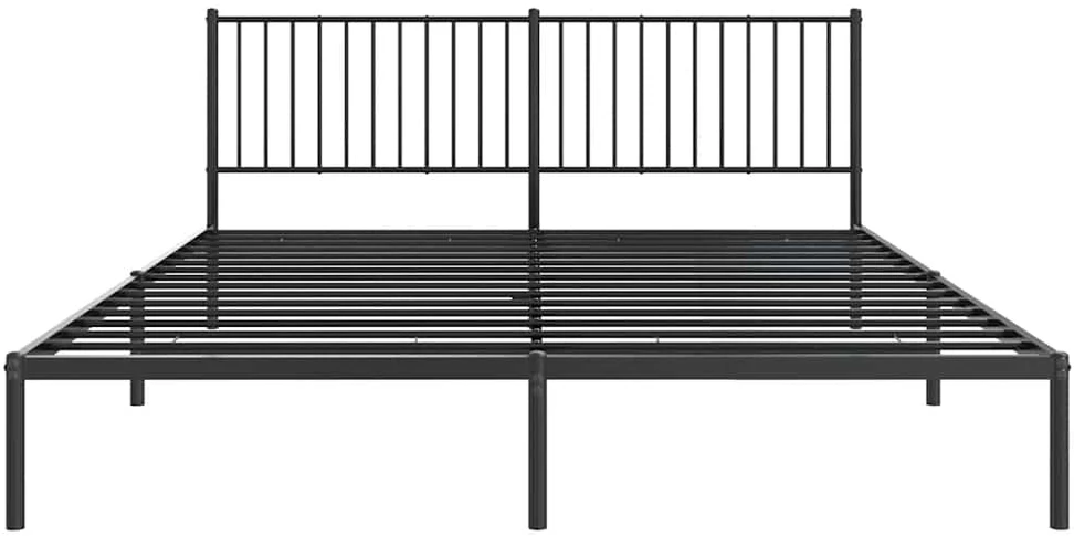Metalinis lovos rėmas su galvūgaliu, juodos spalvos, 180x200cm