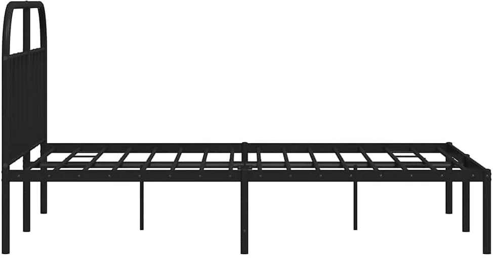 Metalinis lovos rėmas su galvūgaliu, juodos spalvos, 150x200cm