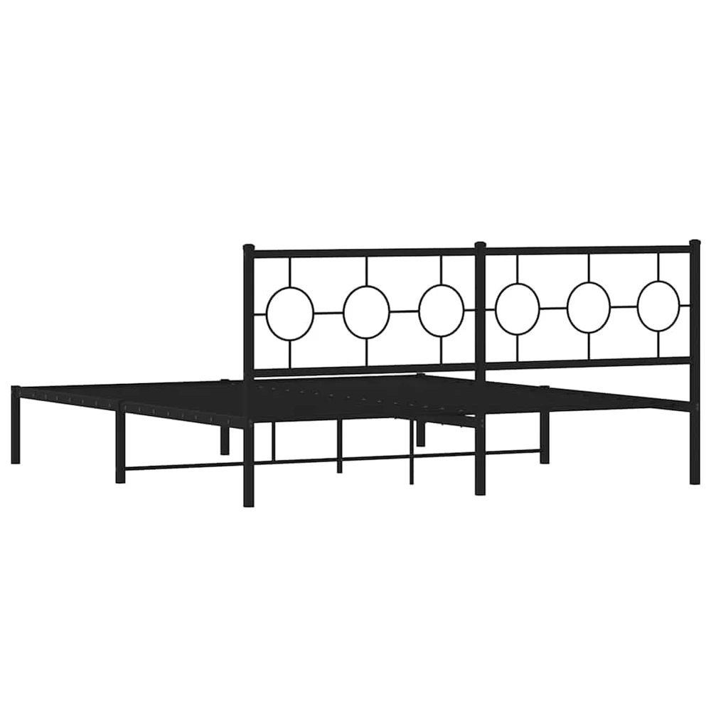 Lova Metalinis lovos rėmas su galvūgaliu, juodos spalvos, 183x213cm