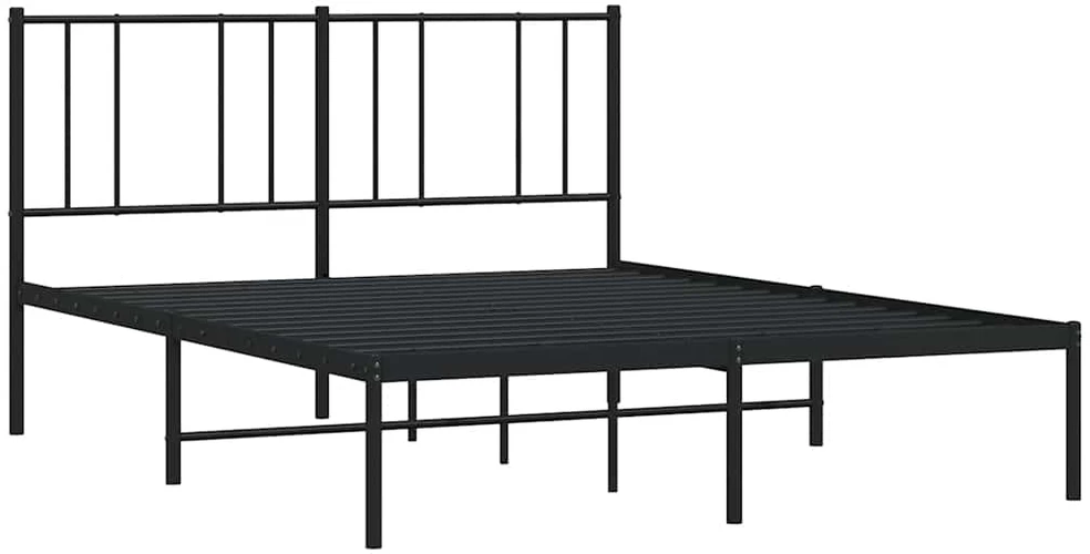Lova Metalinis lovos rėmas su galvūgaliu, juodos spalvos, 120x190 cm