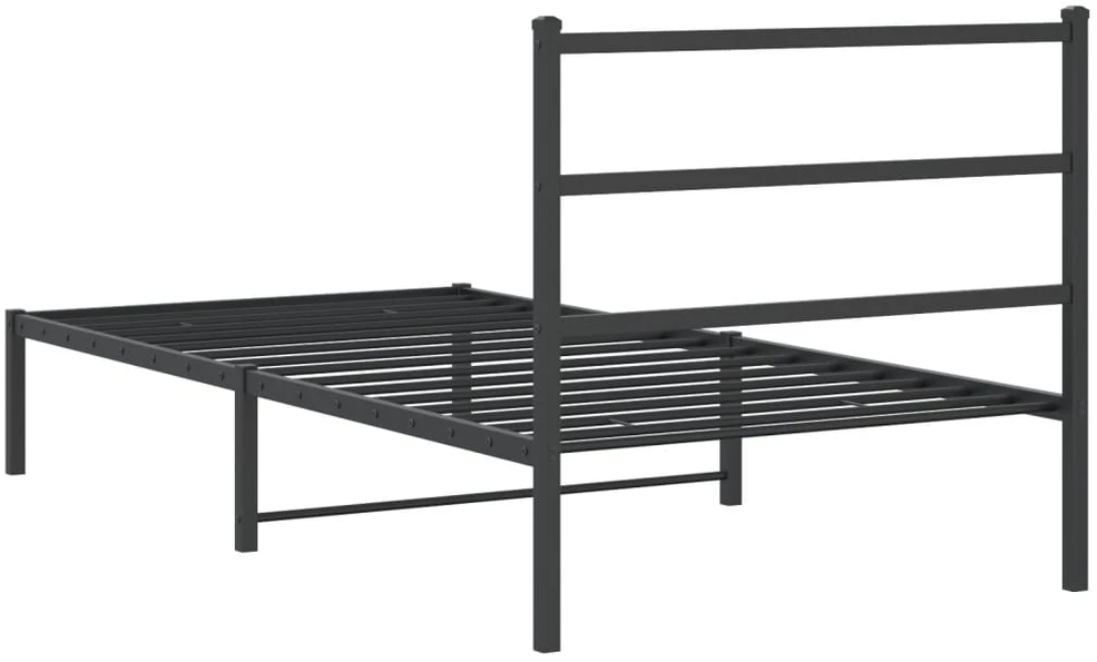 Lova Metalinis lovos rėmas su galvūgaliu, juodos spalvos, 107x203cm