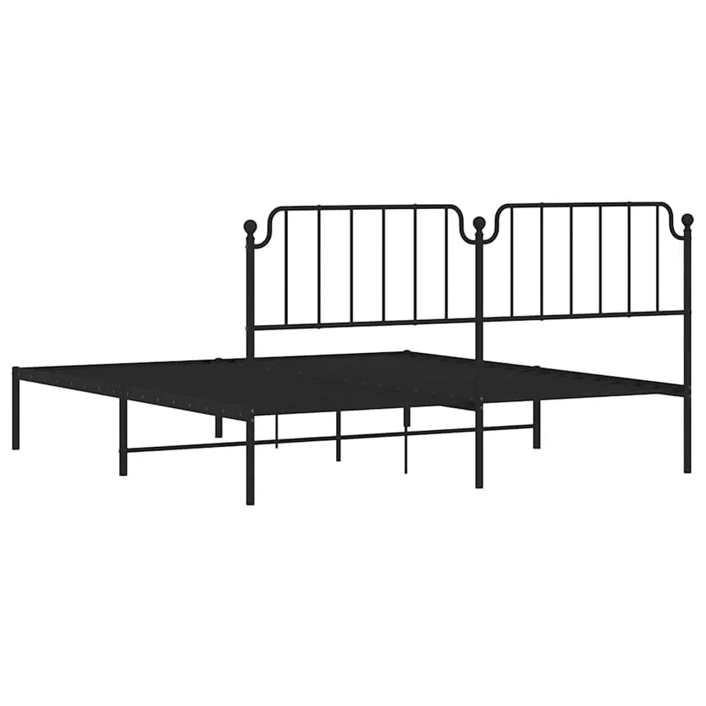 Lova Metalinis lovos rėmas su galvūgaliu, juodos spalvos, 183x213cm