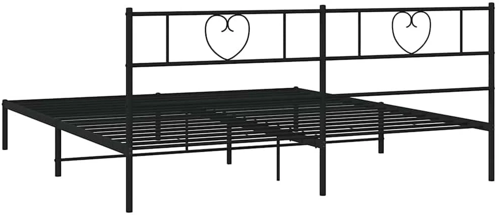 Lova Metalinis lovos rėmas su galvūgaliu, juodos spalvos, 183x213cm