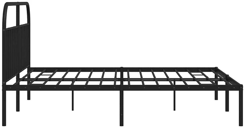 Metalinis lovos rėmas su galvūgaliu, juodos spalvos, 200x200cm
