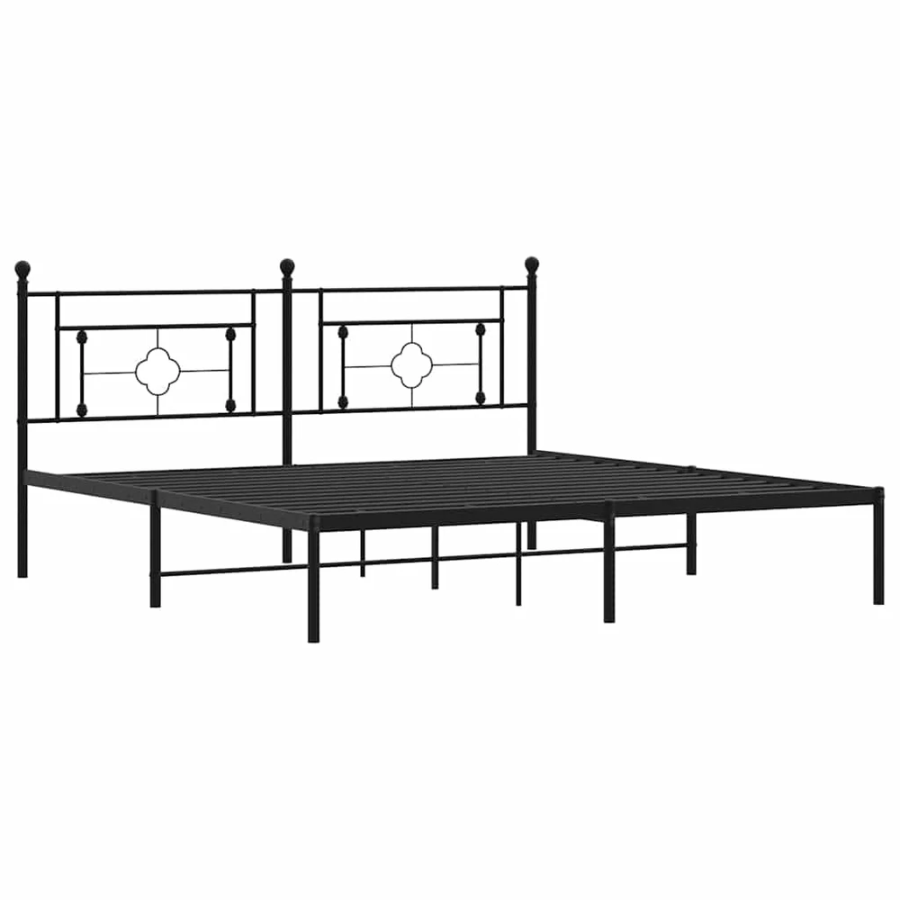 Lova Metalinis lovos rėmas su galvūgaliu, juodos spalvos, 183x213cm