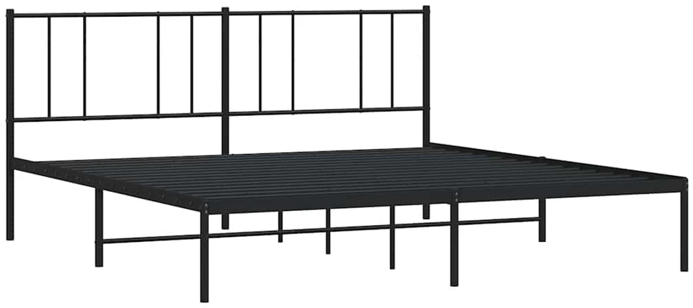 Lova Metalinis lovos rėmas su galvūgaliu, juodos spalvos, 193x203cm