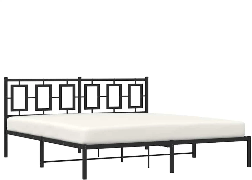 Lova Metalinis lovos rėmas su galvūgaliu, juodos spalvos, 183x213cm