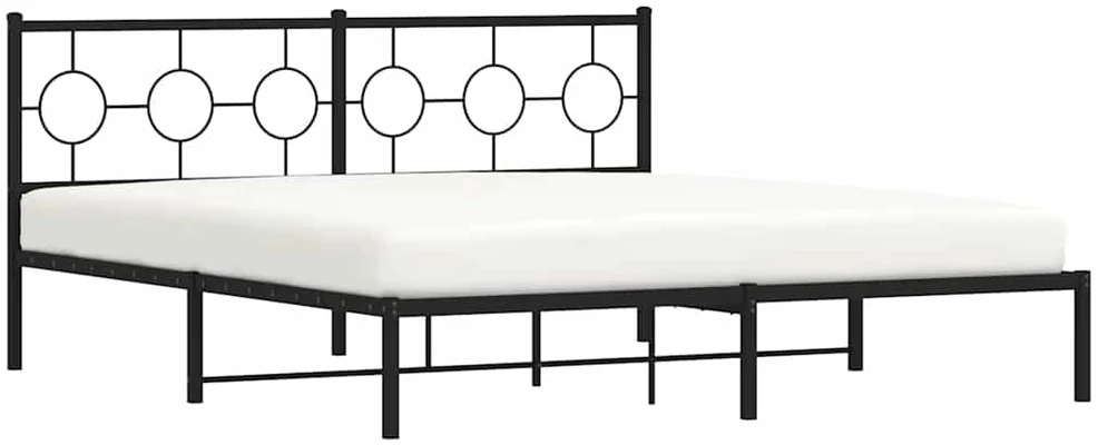 Lova Metalinis lovos rėmas su galvūgaliu, juodos spalvos, 183x213cm