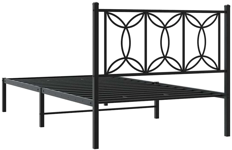 Lova Metalinis lovos rėmas su galvūgaliu, juodos spalvos, 107x203cm