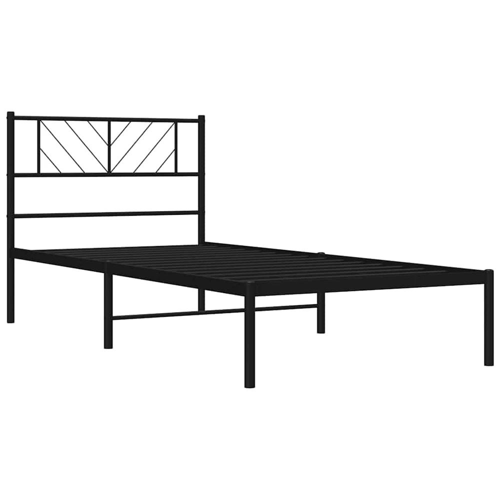 Lova Metalinis lovos rėmas su galvūgaliu, juodos spalvos, 107x203cm