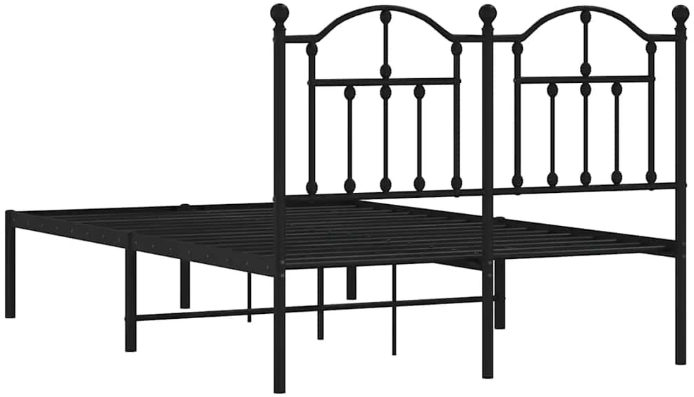 Lova Metalinis lovos rėmas su galvūgaliu, juodos spalvos, 120x190 cm