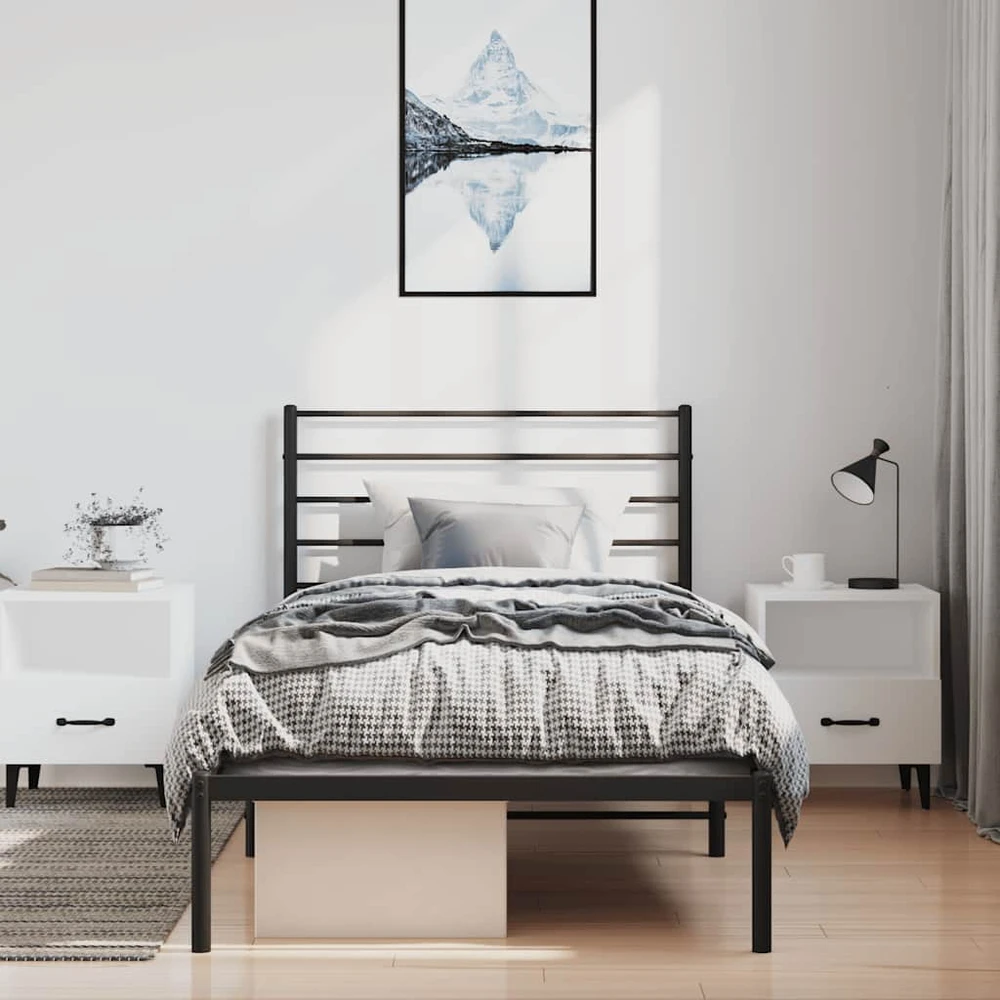 Lova Metalinis lovos rėmas su galvūgaliu, juodos spalvos, 100x190cm