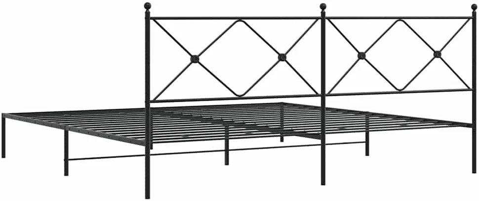 Lova Metalinis lovos rėmas su galvūgaliu, juodos spalvos, 193x203cm