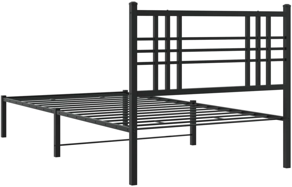 Lova Metalinis lovos rėmas su galvūgaliu, juodos spalvos, 100x190cm