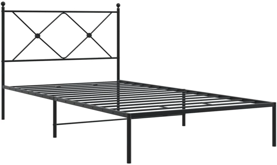 Lova Metalinis lovos rėmas su galvūgaliu, juodos spalvos, 100x190cm