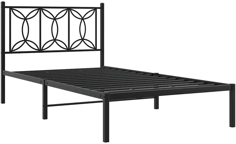 Lova Metalinis lovos rėmas su galvūgaliu, juodos spalvos, 107x203cm