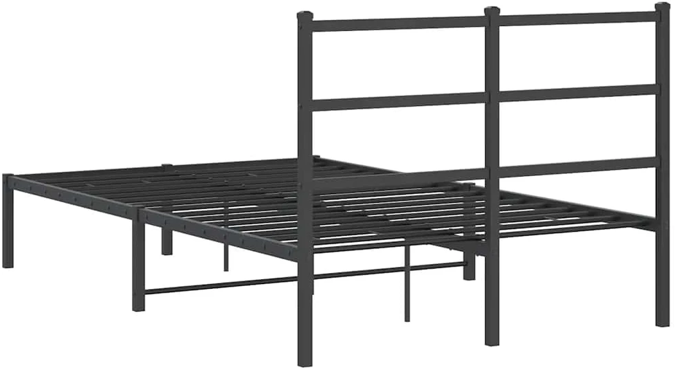 Lova Metalinis lovos rėmas su galvūgaliu, juodos spalvos, 120x190 cm