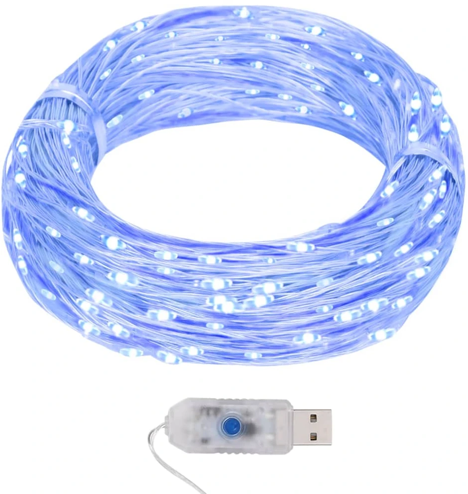Mikro LED girlianda, 40m, 400 mėlynų LED, 8 funkcijos
