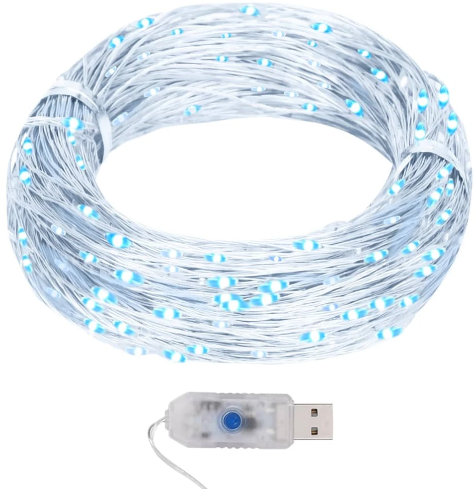 Mikro LED girlianda, 40m, 400 šaltų baltų LED, 8 funkcijos
