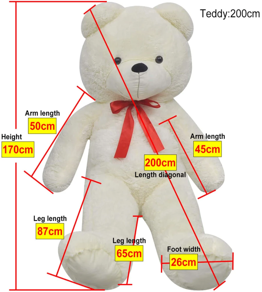 Minkštas žaislinis šuo, pliušinis, baltas, 170cm