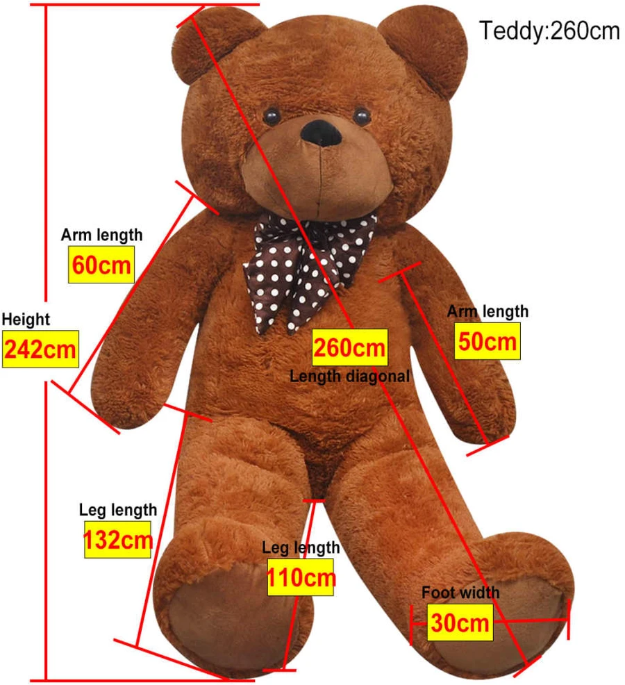 Minkštas žaislinis šuo, pliušinis, rudas, 242cm