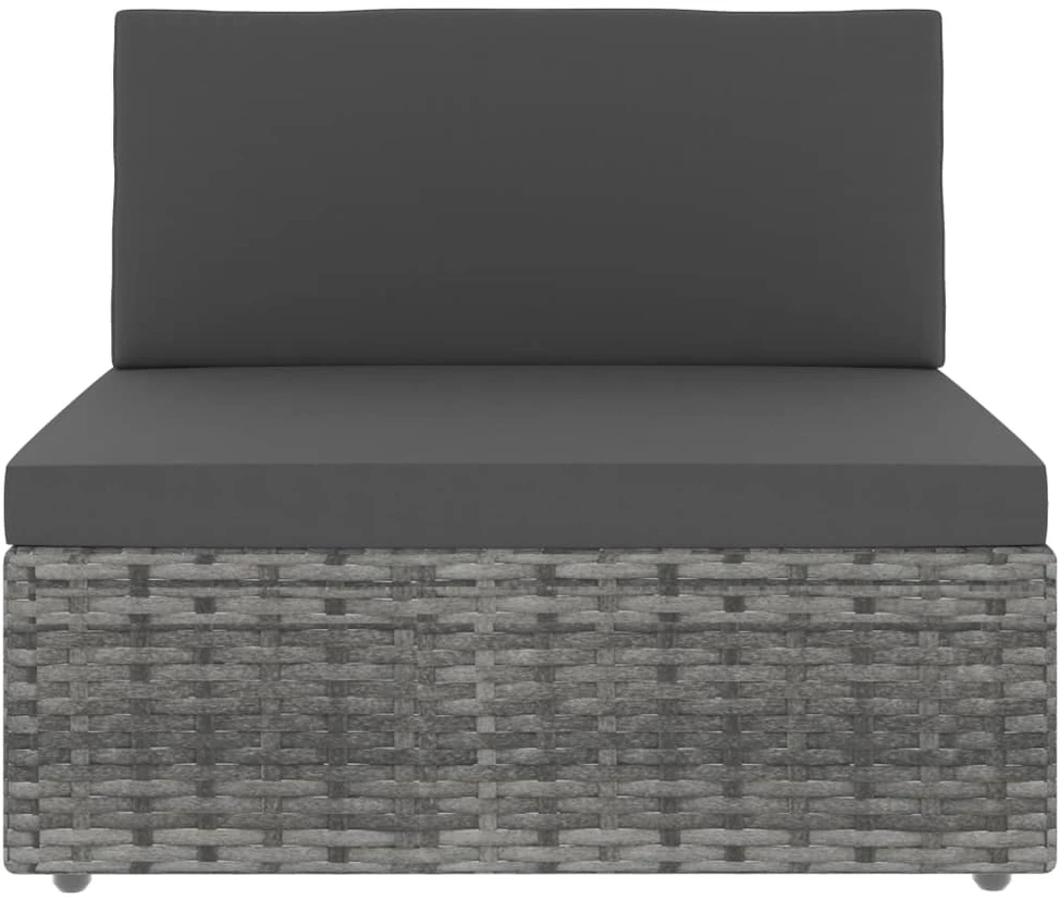Modulinė dvivietė sofa, pilkos spalvos, poliratanas