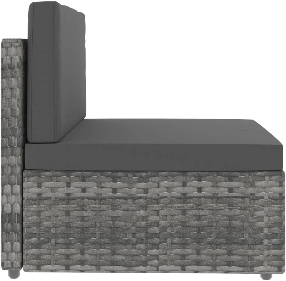 Modulinė dvivietė sofa, pilkos spalvos, poliratanas