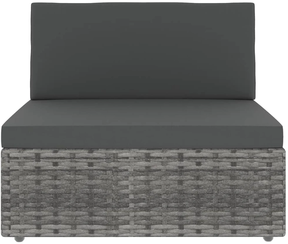 Modulinė dvivietė sofa, pilkos spalvos, poliratanas
