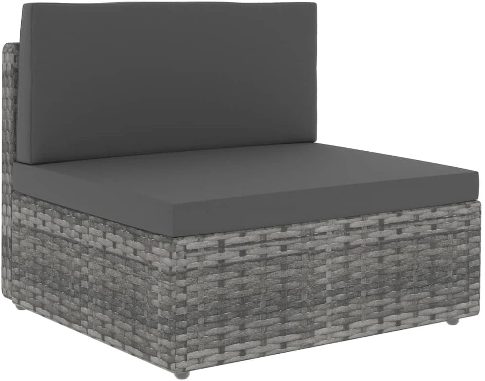 Modulinė dvivietė sofa, pilkos spalvos, poliratanas